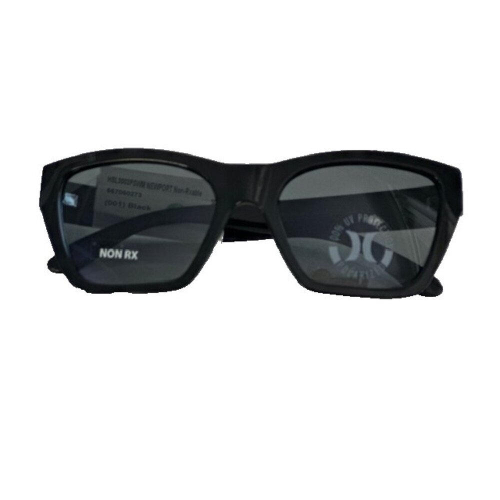 Hurley Newport HSL3003PSWM Sunglasses Black 100% UV Protection Polarized New NWT